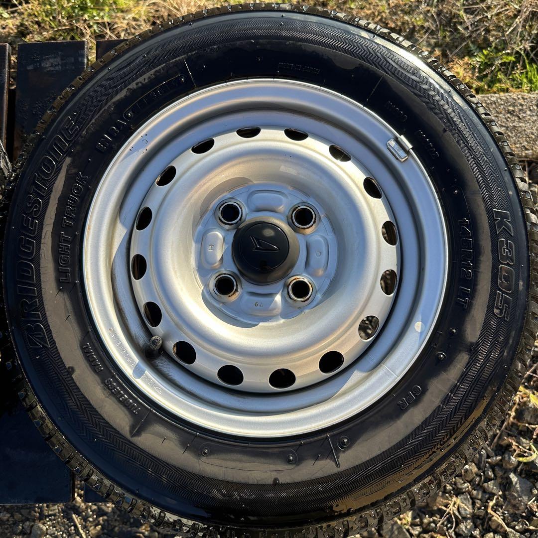 K305 ２本　ブリジストン　軽トラ　軽バン　ホイールセット　バリ山　ハイゼット
