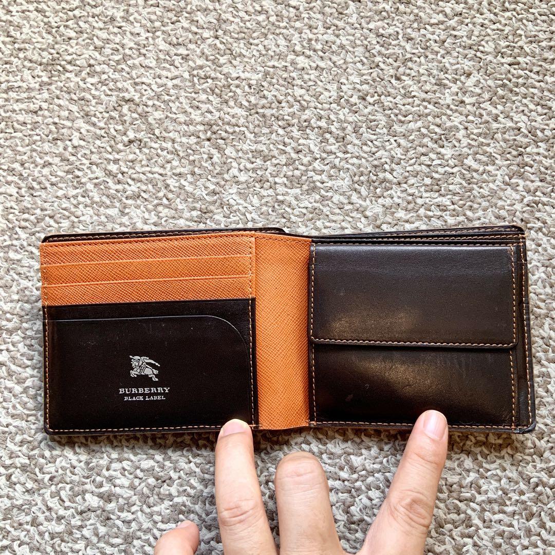 BURBERRY(バーバリー) 二つ折り財布 本革 レザー m