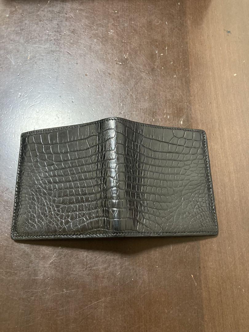 万双　クロコダイルミニ財布　ブラック