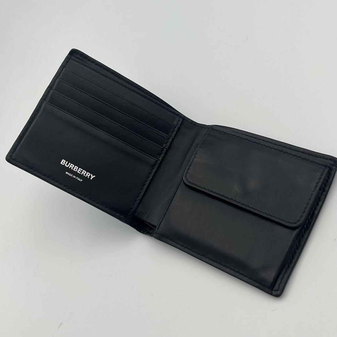 美品　バーバリー　ノバチェック　折り財布　小銭入れ付き　オールレザー　近年モデル
