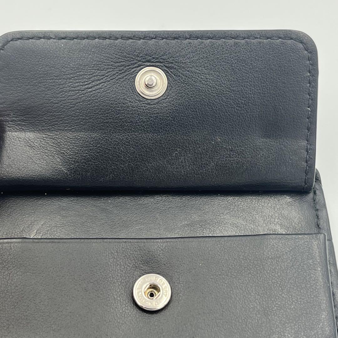 美品　バーバリー　ノバチェック　折り財布　小銭入れ付き　オールレザー　近年モデル