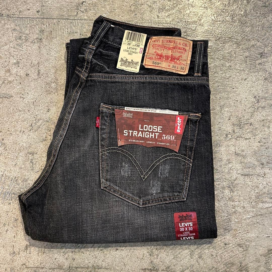 デッドストック Levi's 569 リーバイス デニム パンツ 黒 30x30 デッドストック Levi's 569 リーバイス デニム パンツ 黒 30x30
