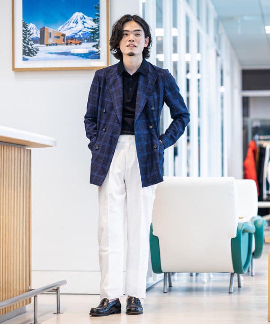 直送商品 新作 NUMBER M BEAMS別注コットンリネンオックス1プリーツスラックス パンツ