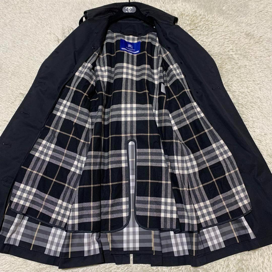 美品　バーバリーブルーレーベル　トレンチ　ライナー　ベルト　着丈94 L  黒