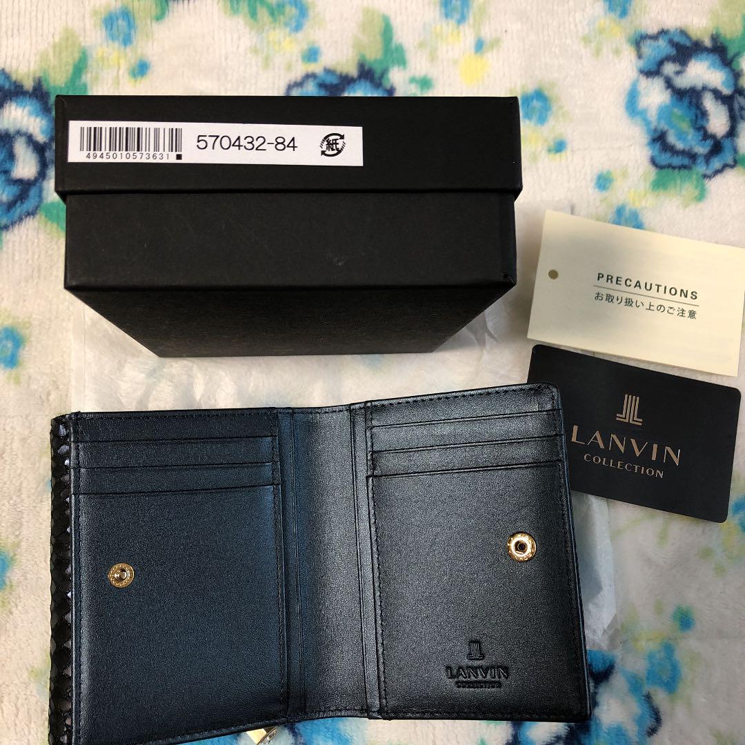 LANVIN2つ折り財布 ネイビー S0o27-m20217536047 国内最安値