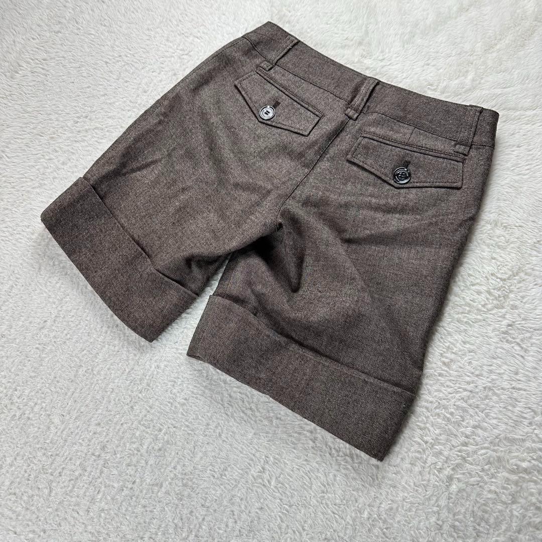 バーバリーブルーレーベル アンゴラ混ショートパンツ ダークブラウン サイズ36S BURBERRY BLUE LABEL DECORATOM_COM_BR