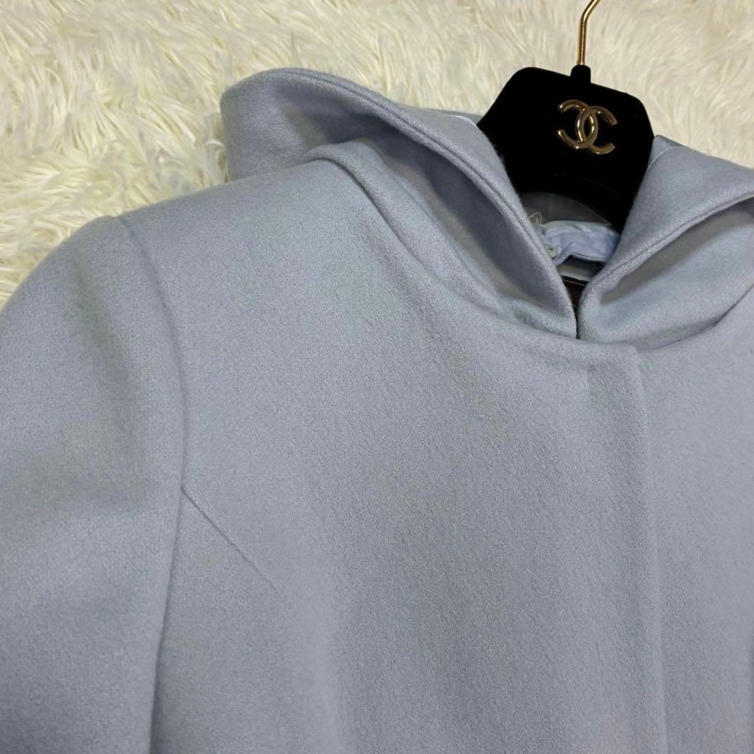 トッカ ロングコート VENUS 2way フード リボン アイスブルー 4 トッカ ロングコート VENUS 2way フード リボン アイスブルー 4