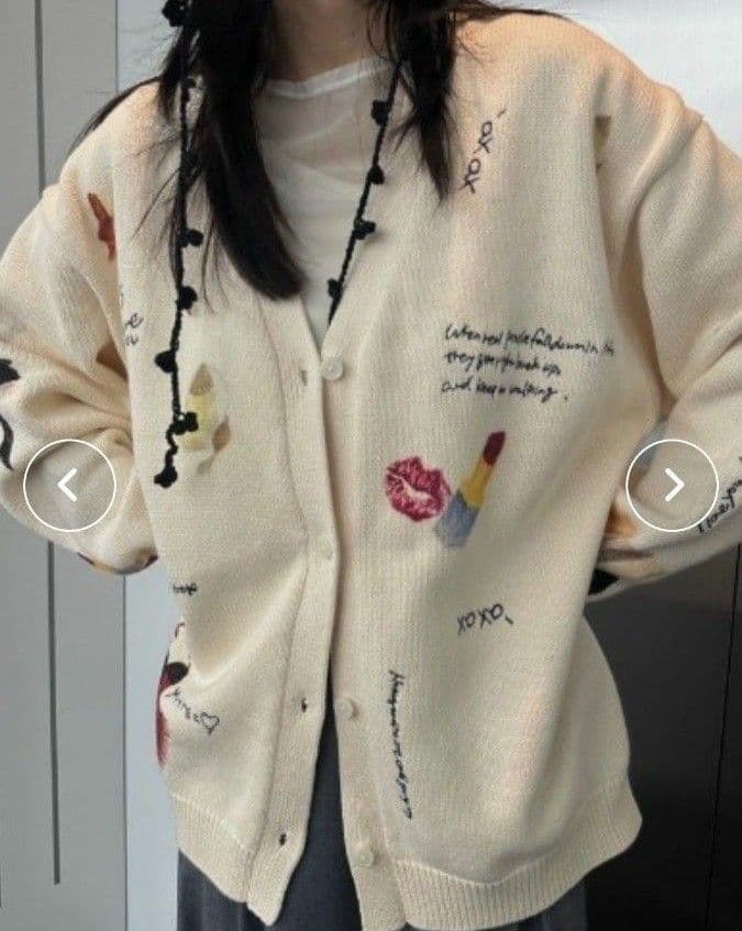 Ameri LITTLE FUNNY FACE KNIT CARDIGANM・American Vintage