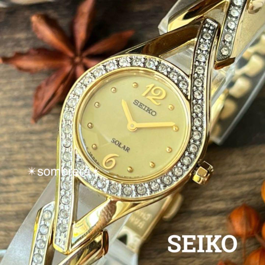 【新品】豪華/SEIKO/セイコー/クリスタル/ゴールド/レディース/腕時計
