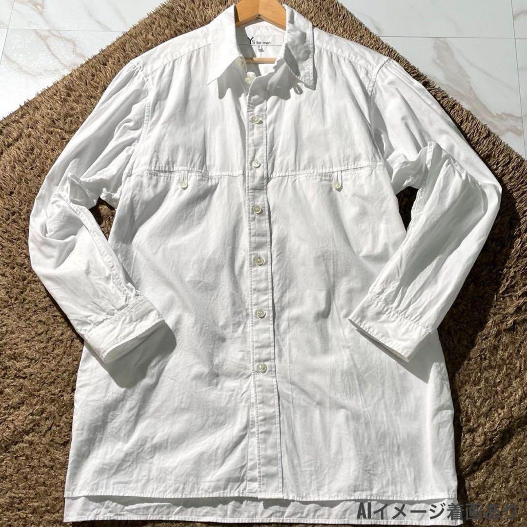 極美品 24SS⭐️Y's for men ブロードパネルシームシャツ 2 白