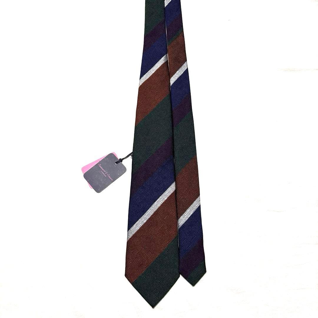 ネクタイ ネイビ×ブラウン