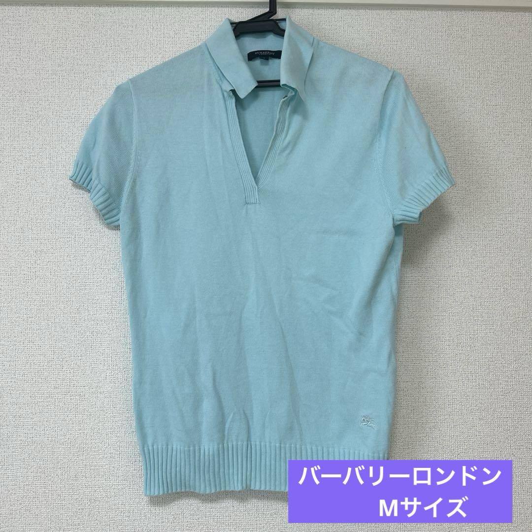 バーバリーロンドン 半袖ニットポロ Mサイズ - メルカリ