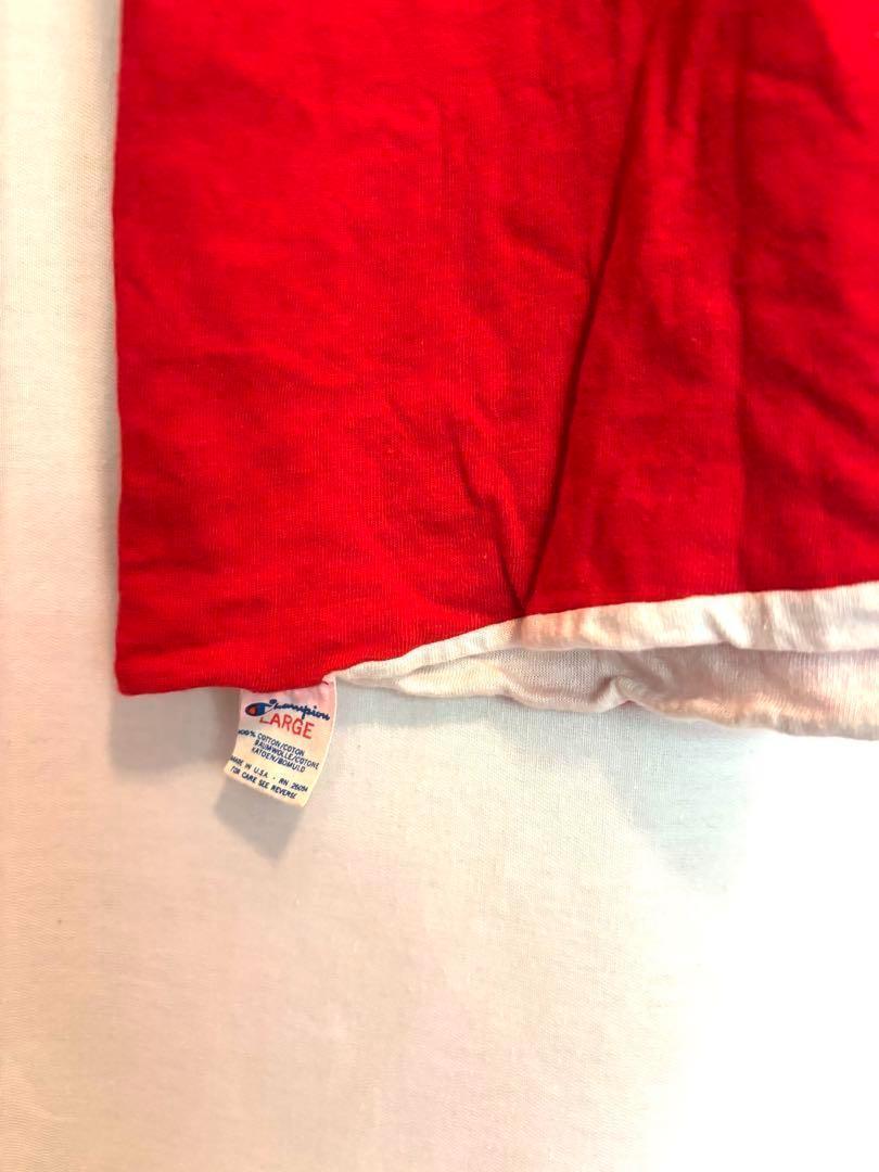 ビンテージChampion リバーシブル半袖TシャツL赤白Made in USA
