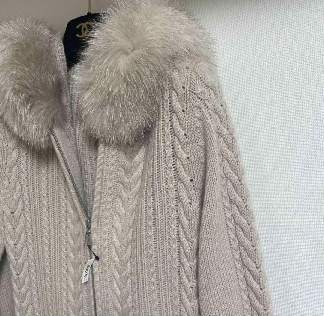 フォクシー カシミヤ ニットコート ウォルナット 38