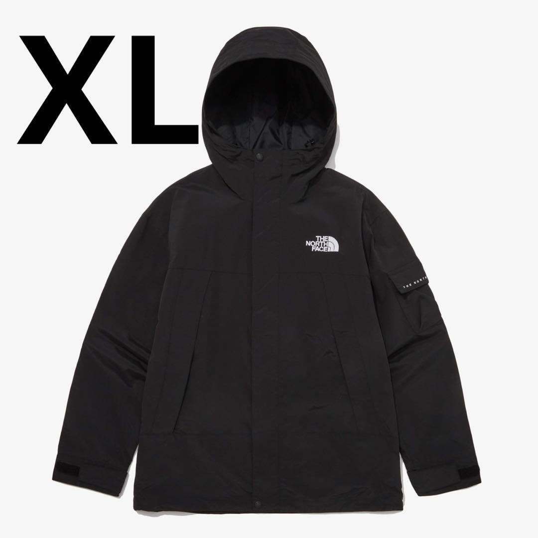 もらって 嬉しい お歳暮 ランキング XL ノースフェイス肩ロゴポケ付マットブラック艶なし黒ナイロン ジャケット・アウター
