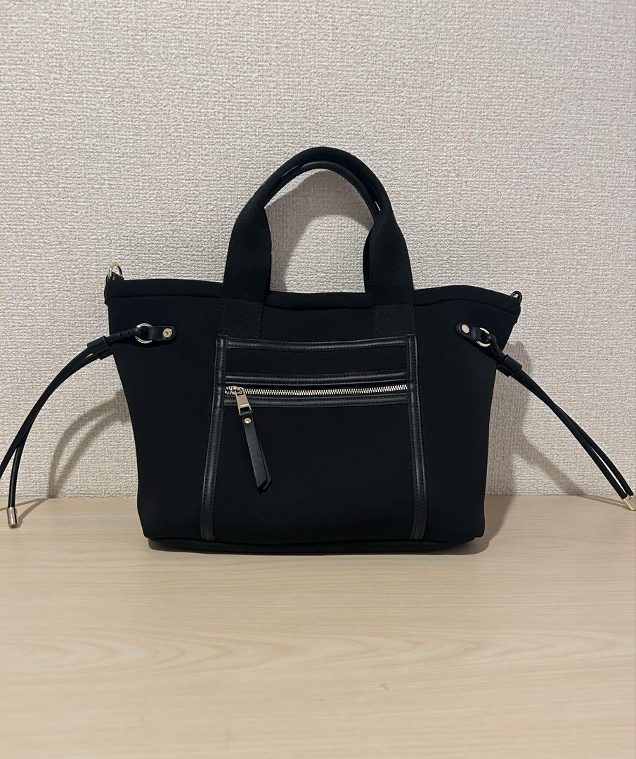 TOPKAPI ネオプレンフロントポケット2way ショルダー付ミニトートバッグ