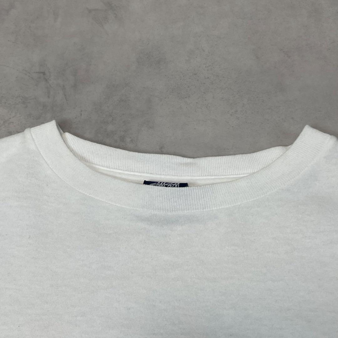 00s OLD STUSSY L/S TEE ストックロゴ ホワイト L