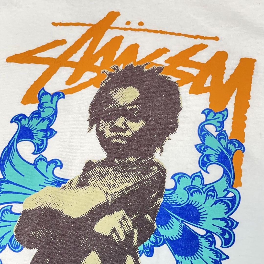 00s OLD STUSSY L/S TEE ストックロゴ ホワイト L