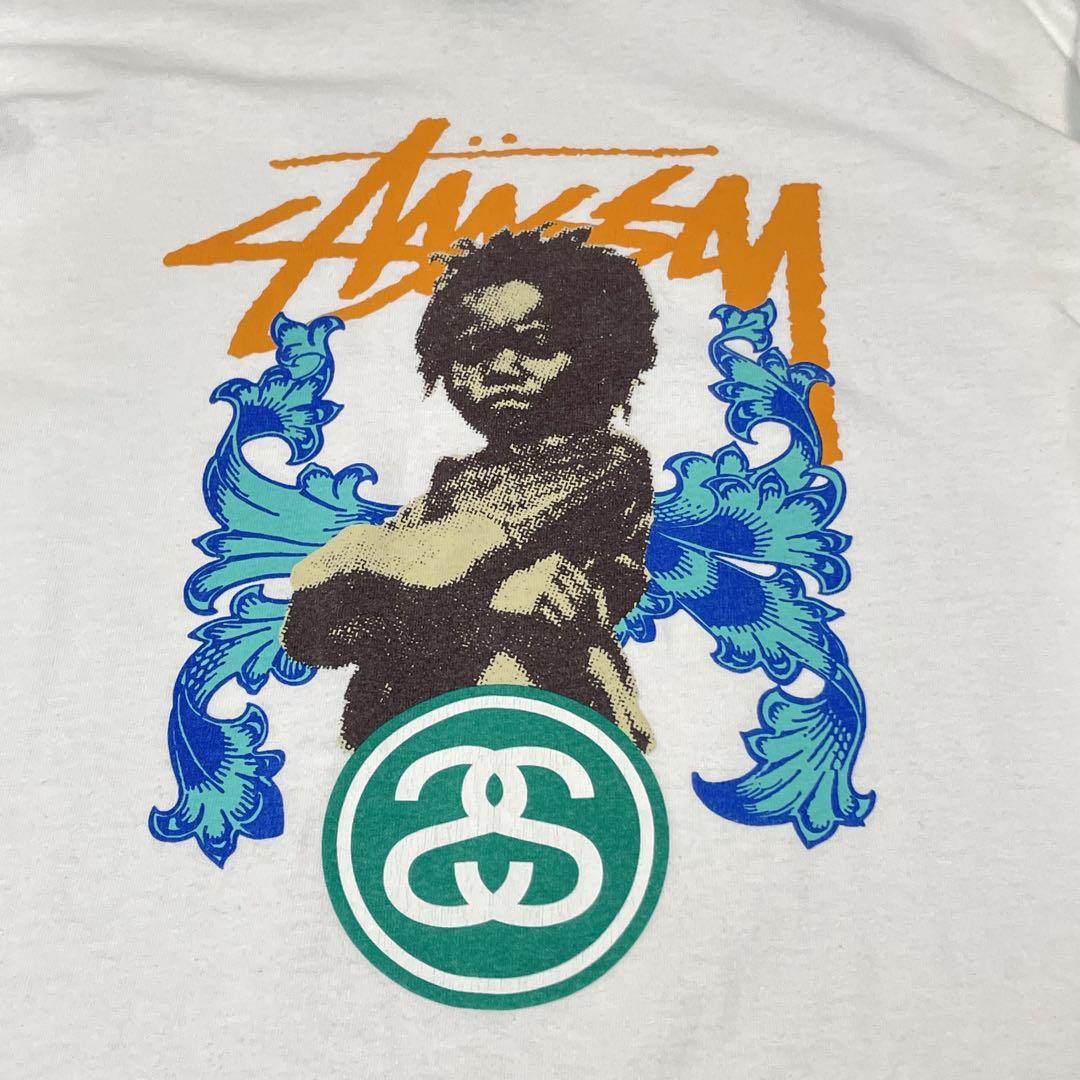 00s OLD STUSSY L/S TEE ストックロゴ ホワイト L