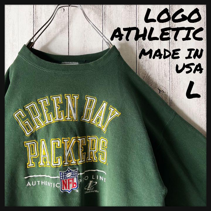 お得な情報満載 L 【USA製 90s】ロゴアスレチック スウェット 総刺繍 お得な情報満載 L 【USA製 90s】ロゴアスレチック スウェット 総刺繍