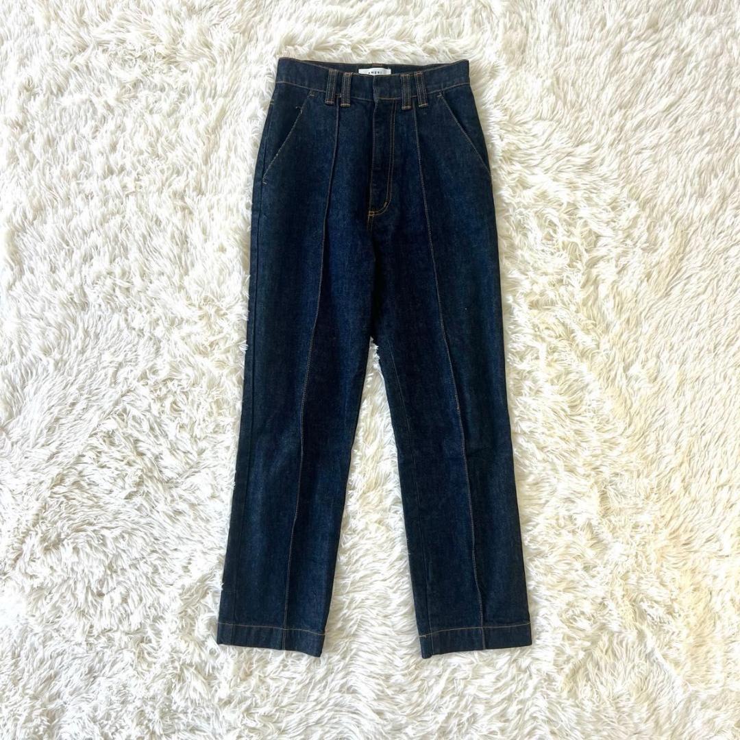 【美品】Ameri CENTER PRESS STRAIGHT DENIM 24