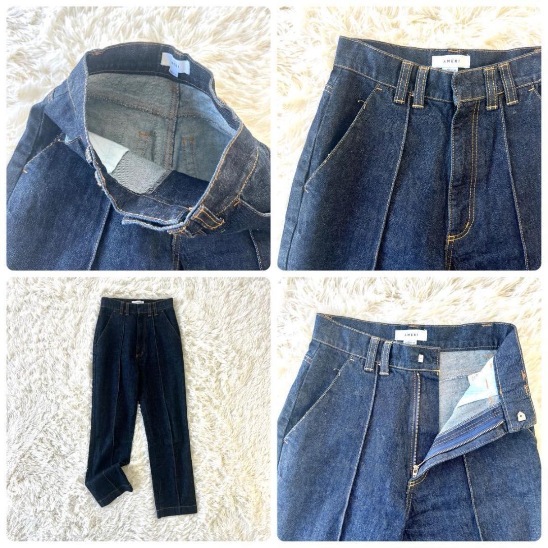 【美品】Ameri CENTER PRESS STRAIGHT DENIM 24