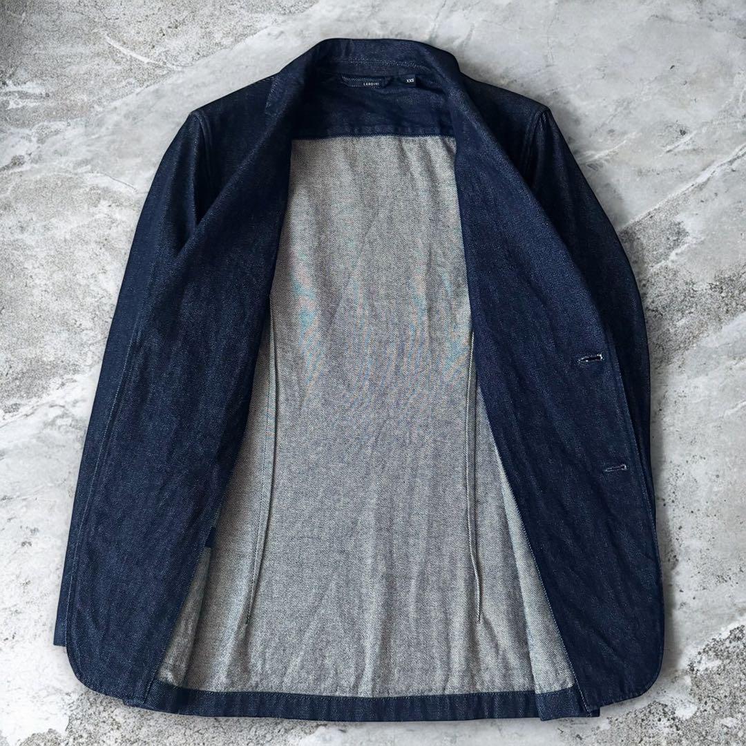 未使用級 LARDINI テーラードジャケット デニムジャケット インディゴ