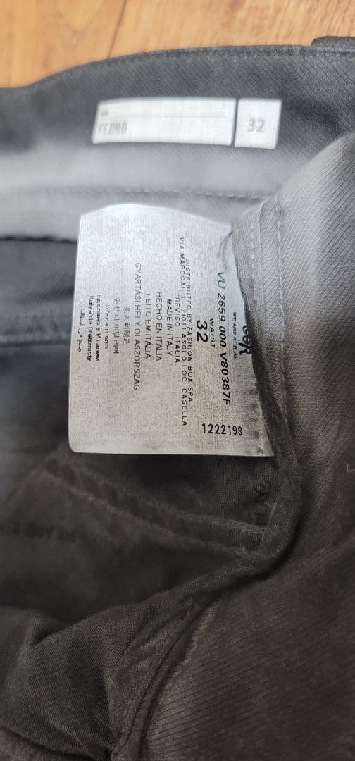 REPLAY　加工　デニム　サイズ32 ブラック　黒　サイドライン　ダークグレー