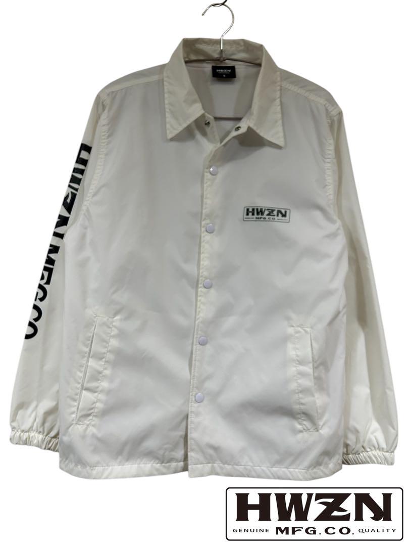 ②HWZN BROSS ナイロンコーチ ジャケット S 白 ロゴ ハウゼンブロス