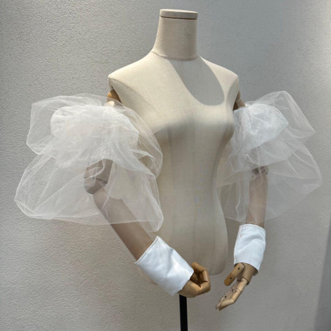 新品✳︎つけ袖パフスリーブ　アームチュール　二の腕カバー　ウェディング　結婚式