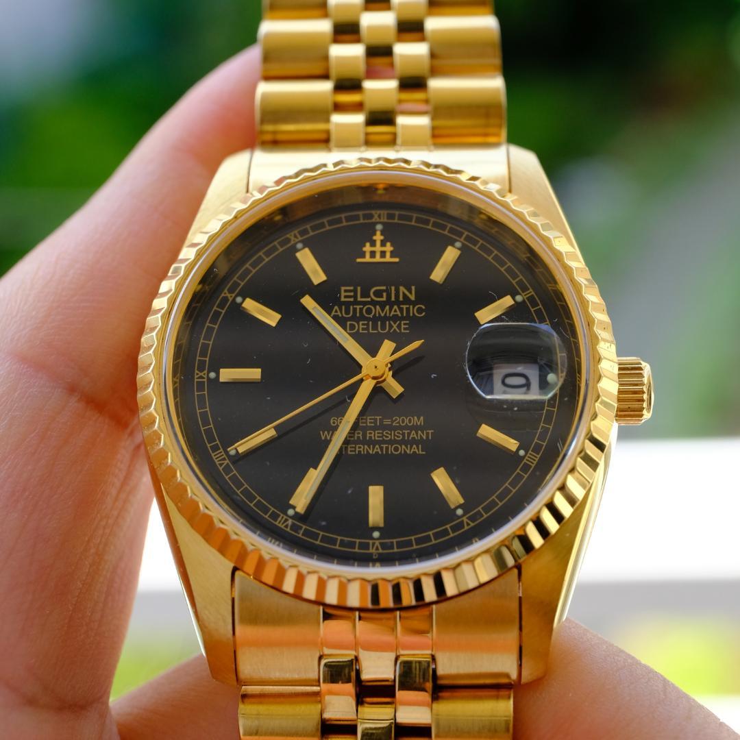 ELGIN エルジン 自動巻き ゴールド 36mm目立った傷や汚れなし