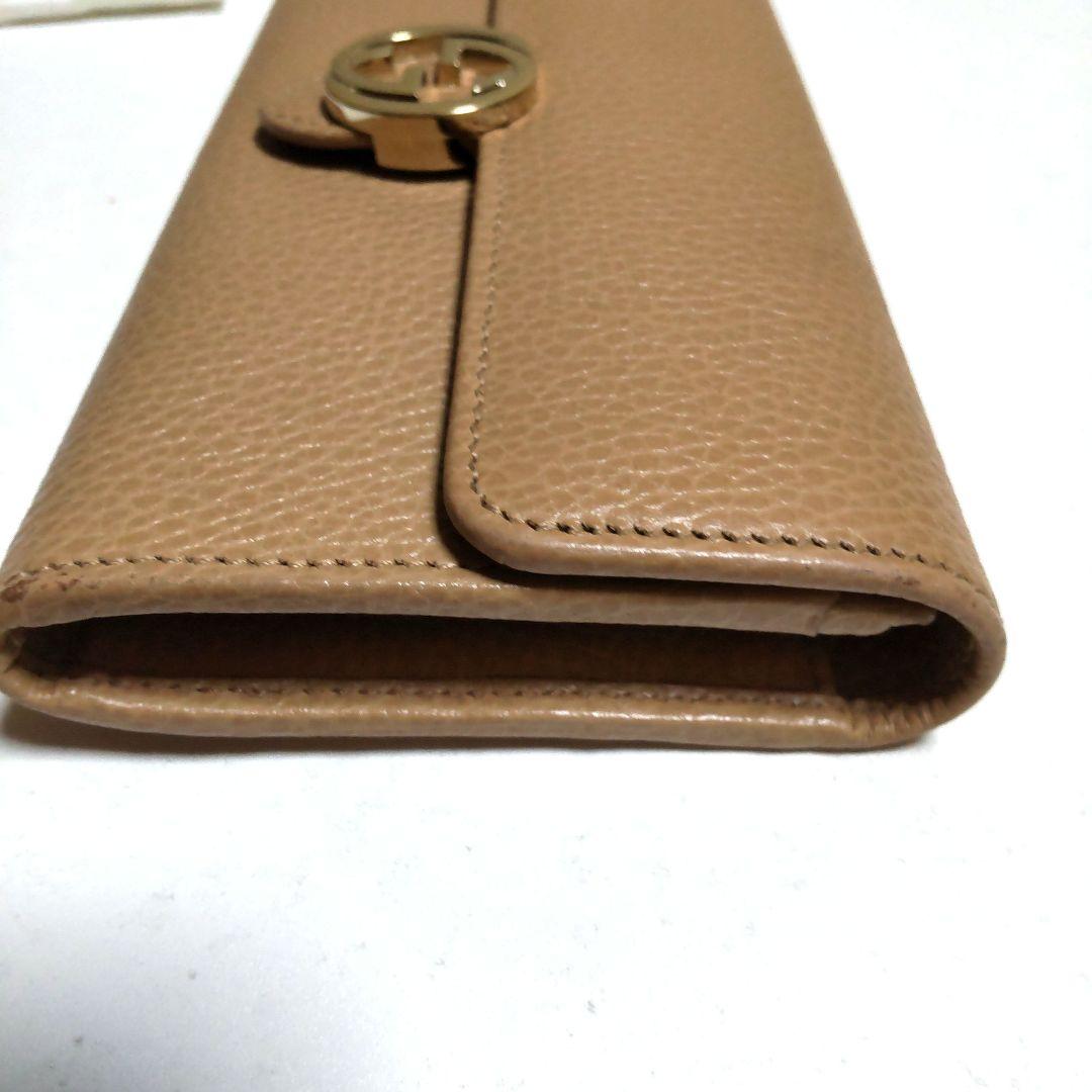 ◆美品◆GUCCI GGインターロッキング長財布 ベ－ジュ