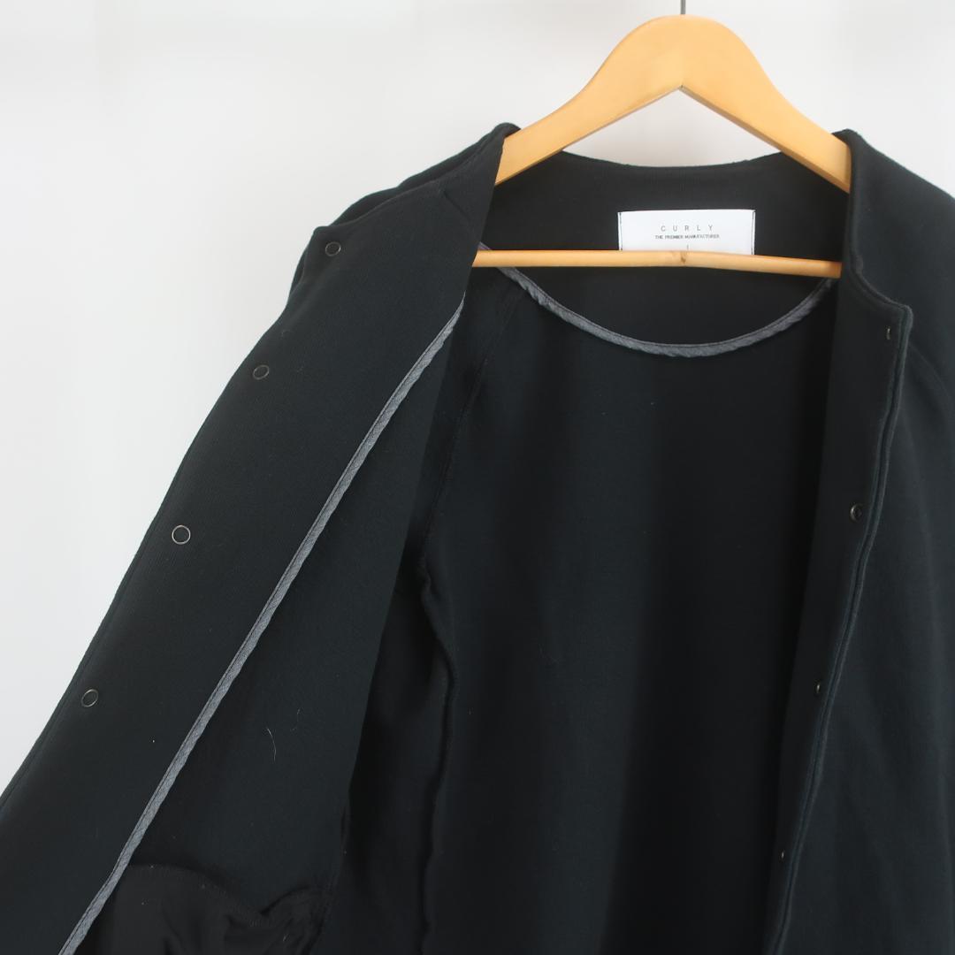 美品 CURLY コットン カーディガン ノーカラー ジャケット