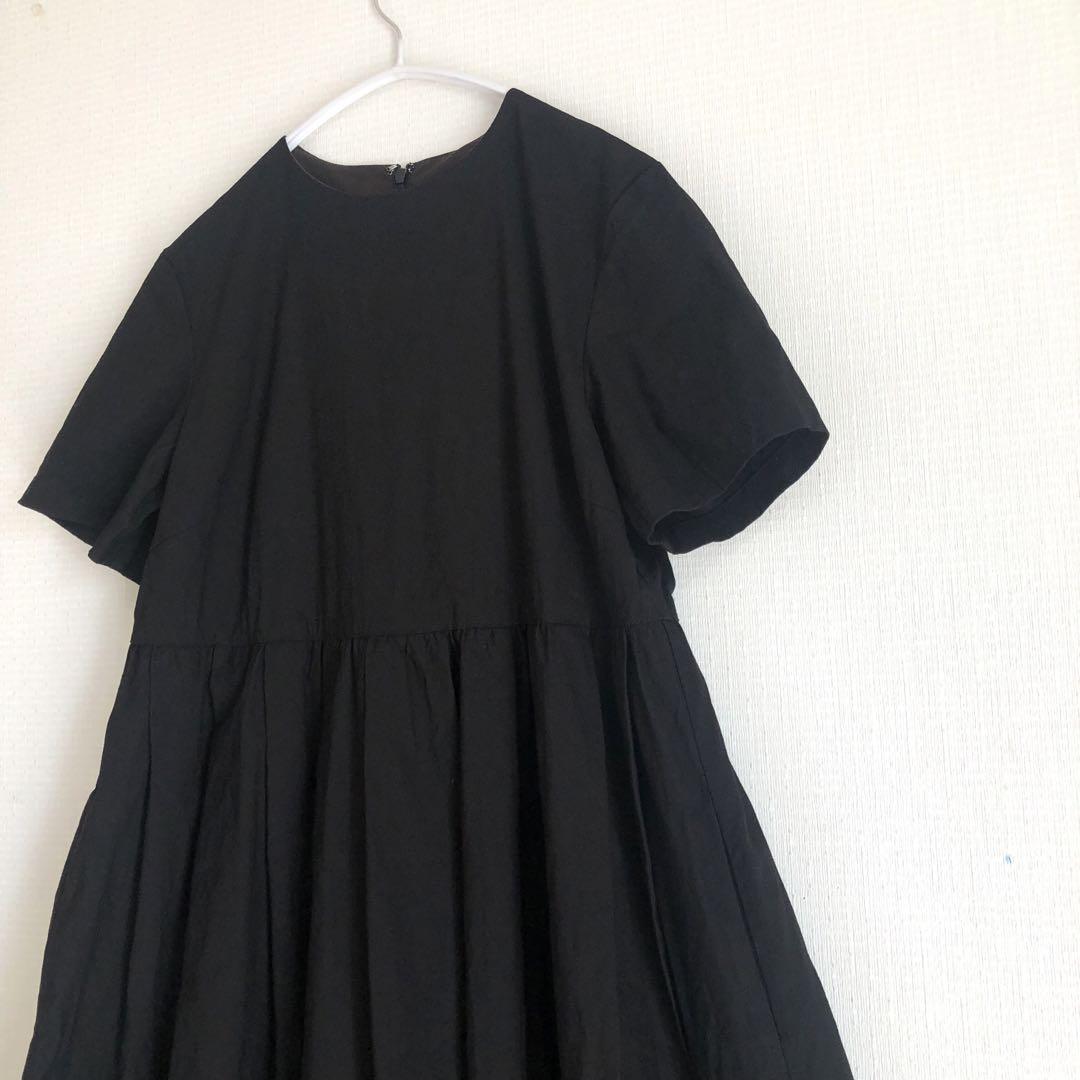 R アール オンワード樫山 ストレッチ ロングワンピース 半袖