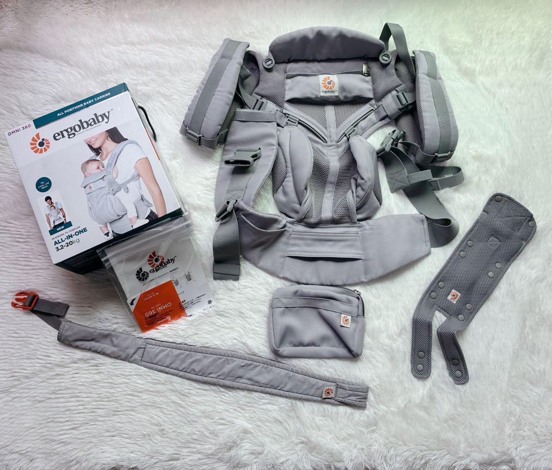 美品 ergobaby OMNI 360 抱っこ紐 クールエア パールグレー