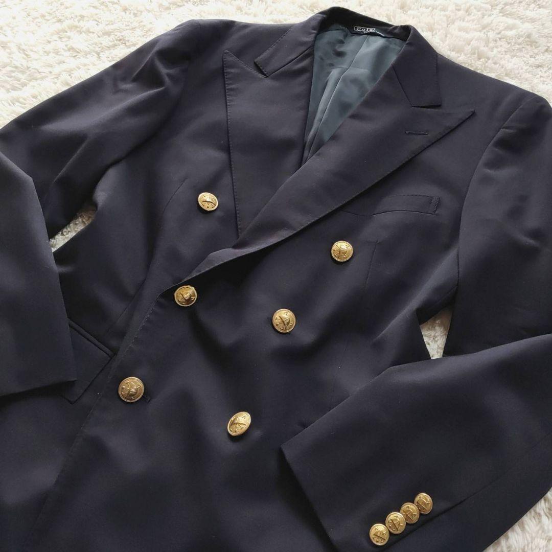 【POLO Ralph Lauren】刻印 金ボタン 紺ブレ ダブルジャケット