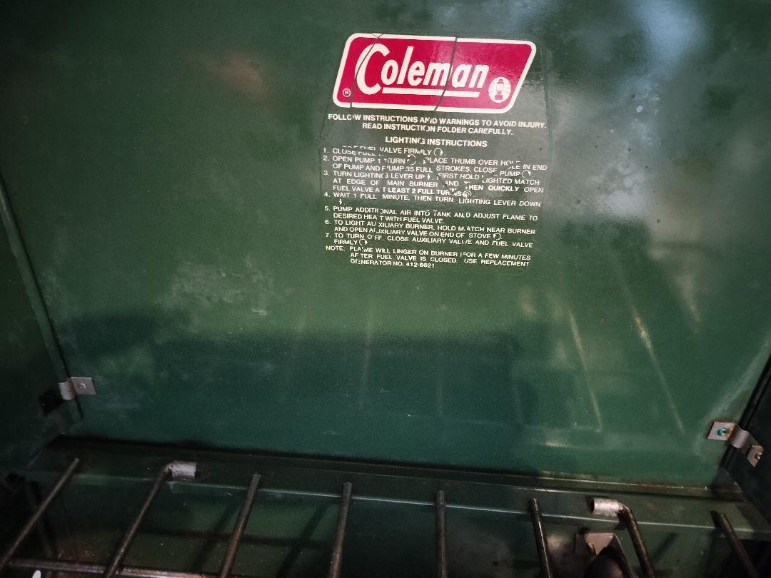 ヴィンテージ81年製 コールマン ツーバーナー 425F　スタンド・トレイセット