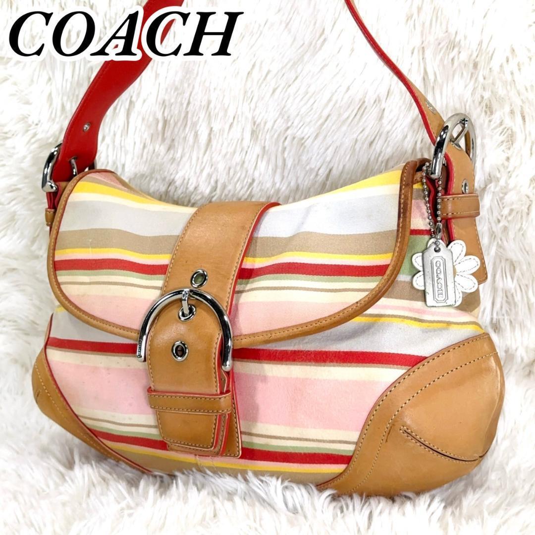 希少 COACH コーチ ハンドバッグ ソーホー マルチカラー s69