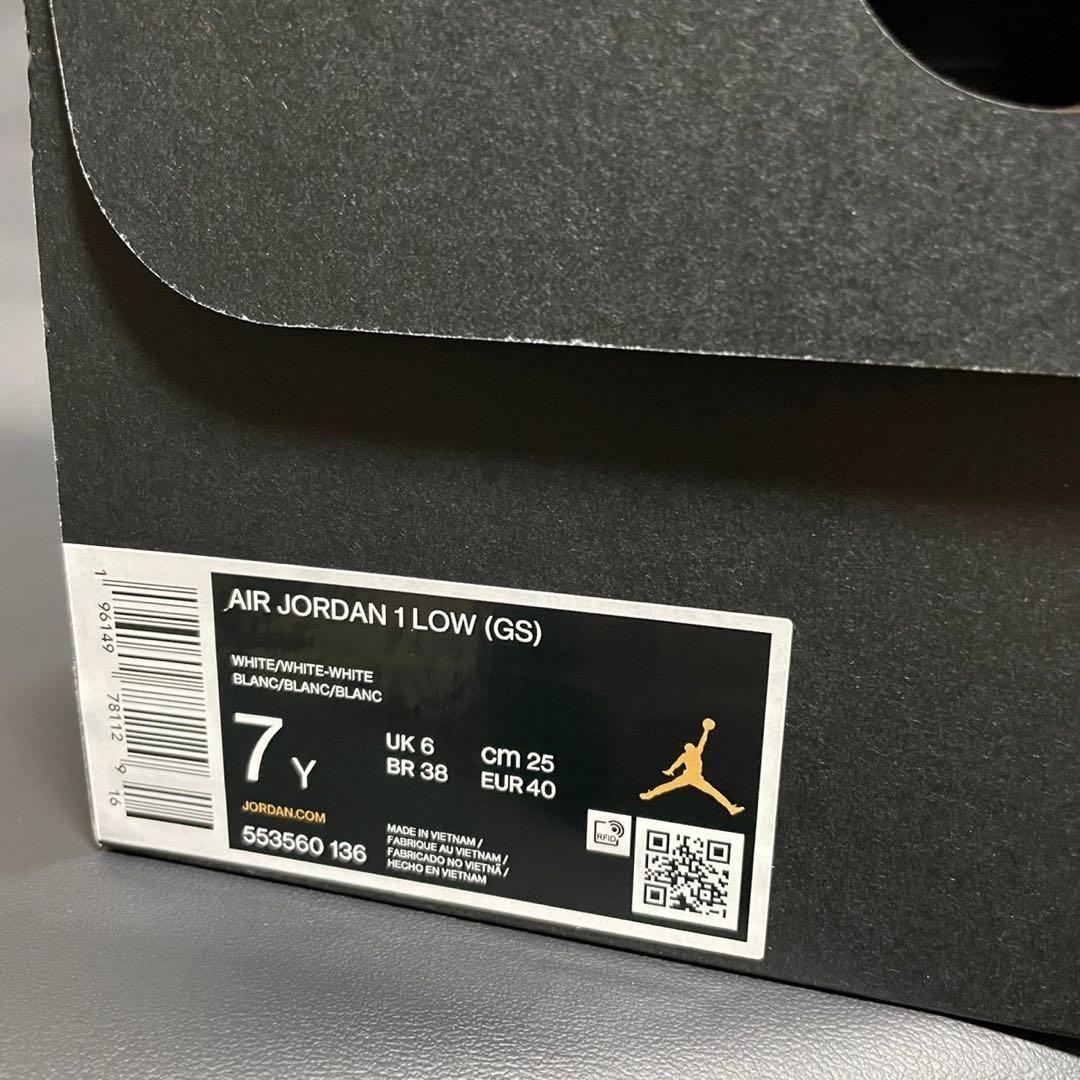 【新品】ナイキ エアジョーダンワン ロー ホワイト 25.0㌢ 画像7