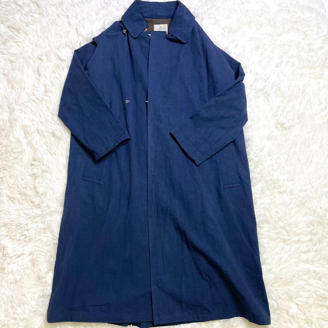 Honnete ネイビー ロングコート オーバーサイズ トレンチ サイズ2 Honnete ネイビー ロングコート オーバーサイズ トレンチ サイズ2