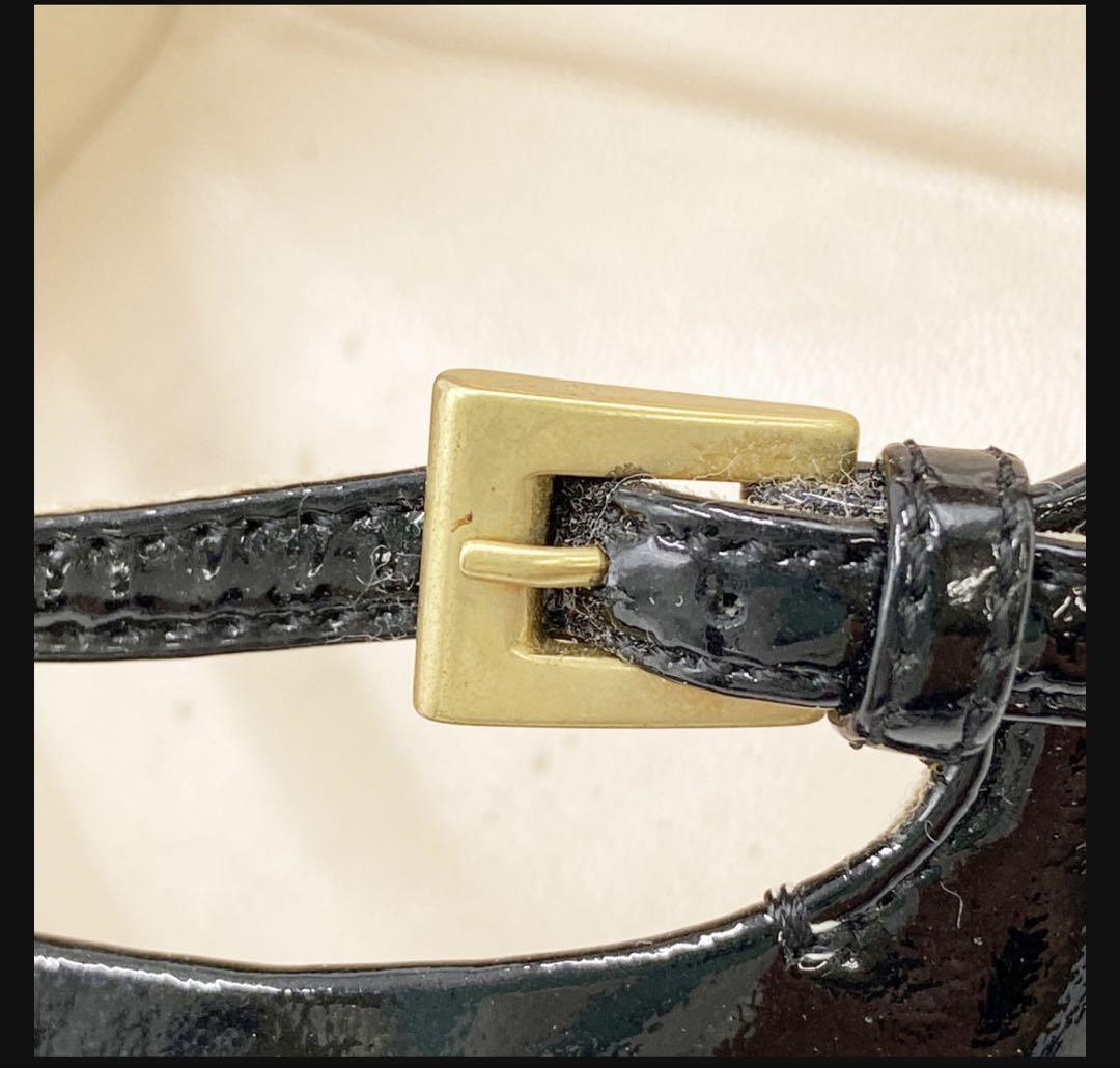 PRADA プラダ ブラック オープントゥ ウェッジヒール 37/2cm