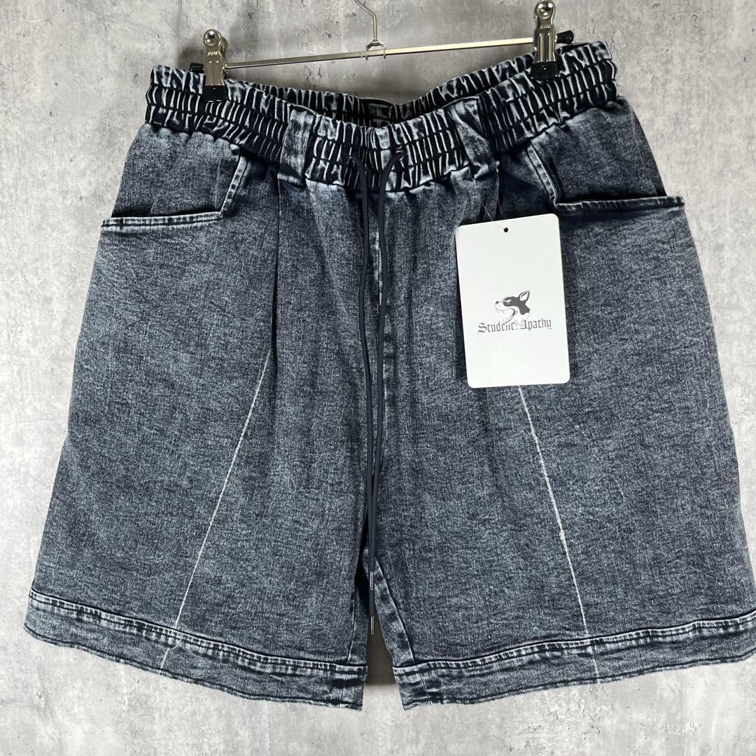 新品タグ付き】ステューデントアパシー ハーフデニムパンツ