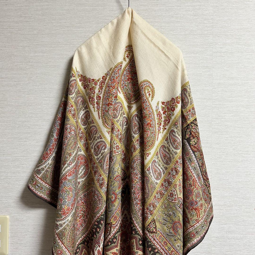 ETRO エトロ 大判 ストール ペイズリー 花柄 シルク ウール