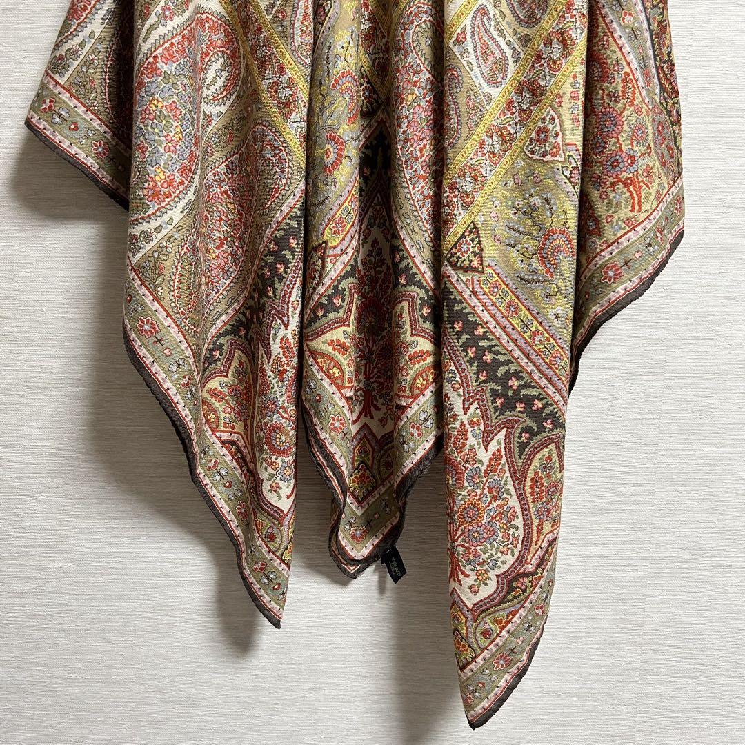 ETRO エトロ 大判 ストール ペイズリー 花柄 シルク ウール