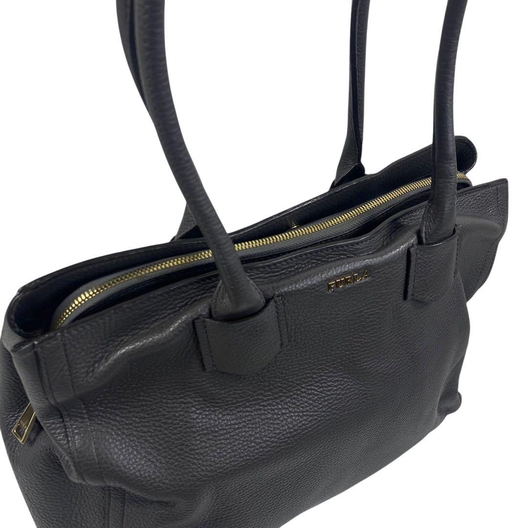 FURLA フルラ トートバッグ オールレザー シボ革 ブラック A4可 通勤