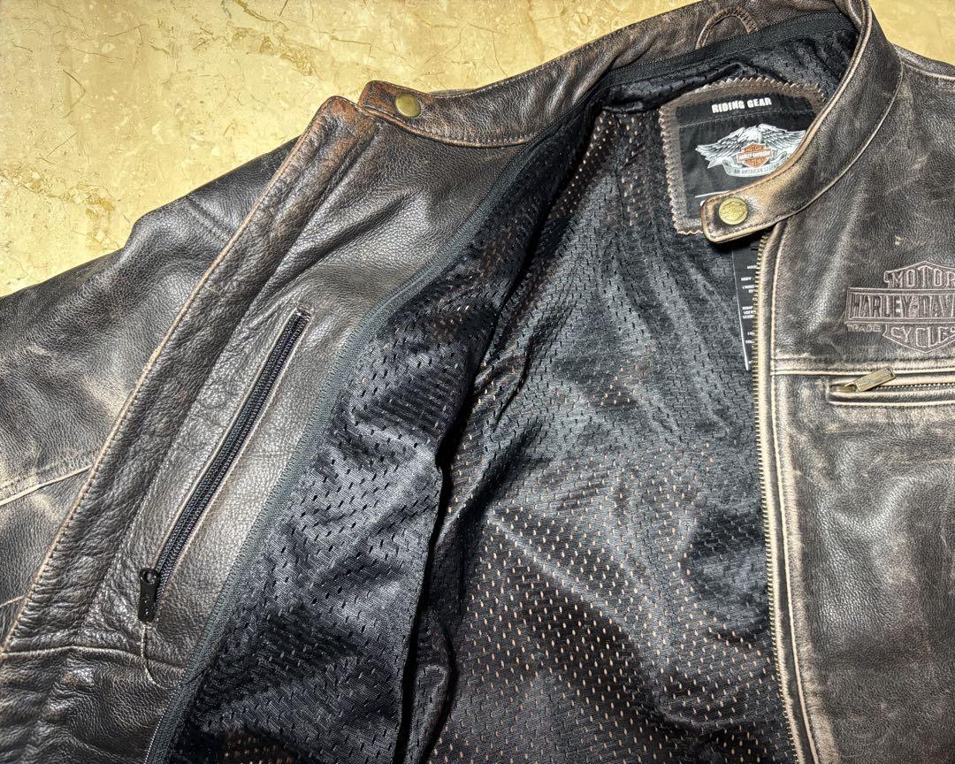 【希少】HARLEYDAVIDSON ハーレーシングルライダースL 革ジャン