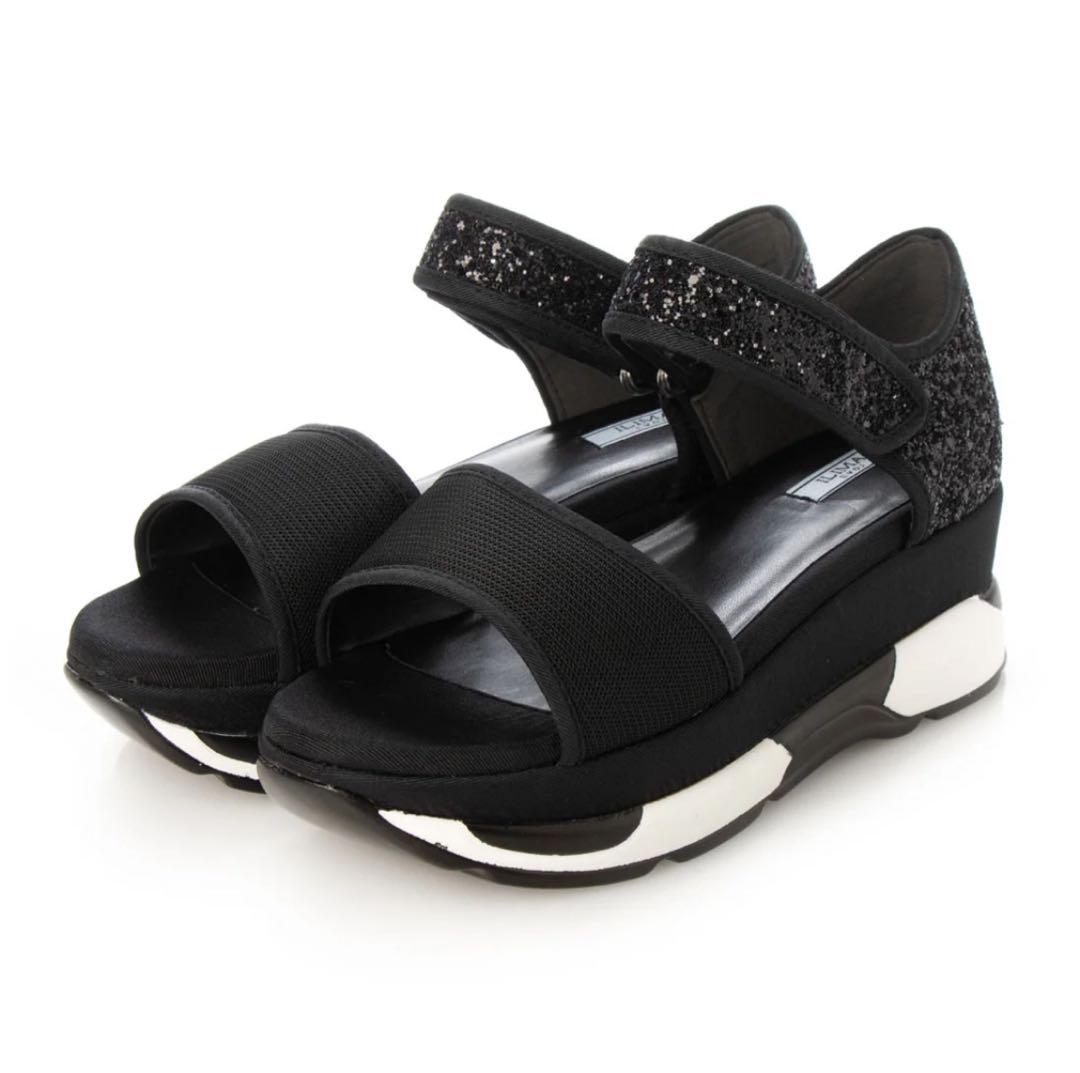 【美品】EVOL プラットフォームグリッターサンダル 23.5センチ