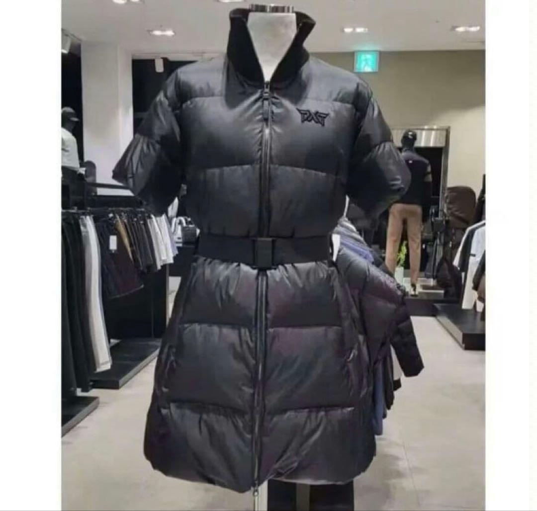 PXG ゴルフ 半袖 コート レディース トップス 黒ダウンジャケット