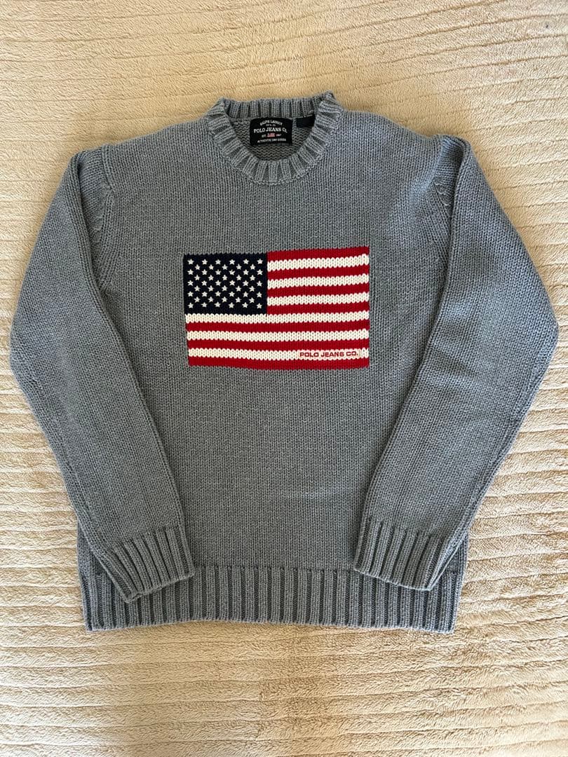 Ralph Lauren polo jeans 星条旗ニット グレーS POLO RALPH LAUREN