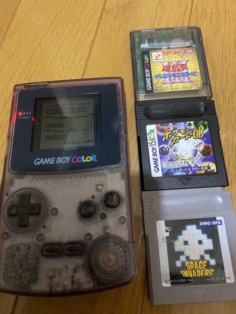 店内商品がすべてレジにて半額！！ 動作確認済み ゲームボーイカラー 本体とゲーム クリアパープル Nintendo Switch
